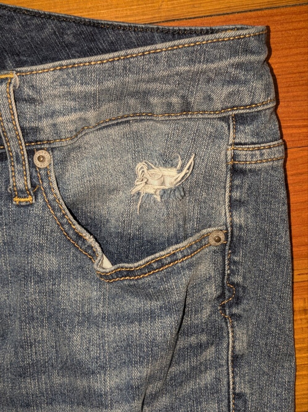 TORRID - FEEL THE FIT - SIZE - 12   Raw Hem Distressed Denim Shorts - Picture 11 of 13